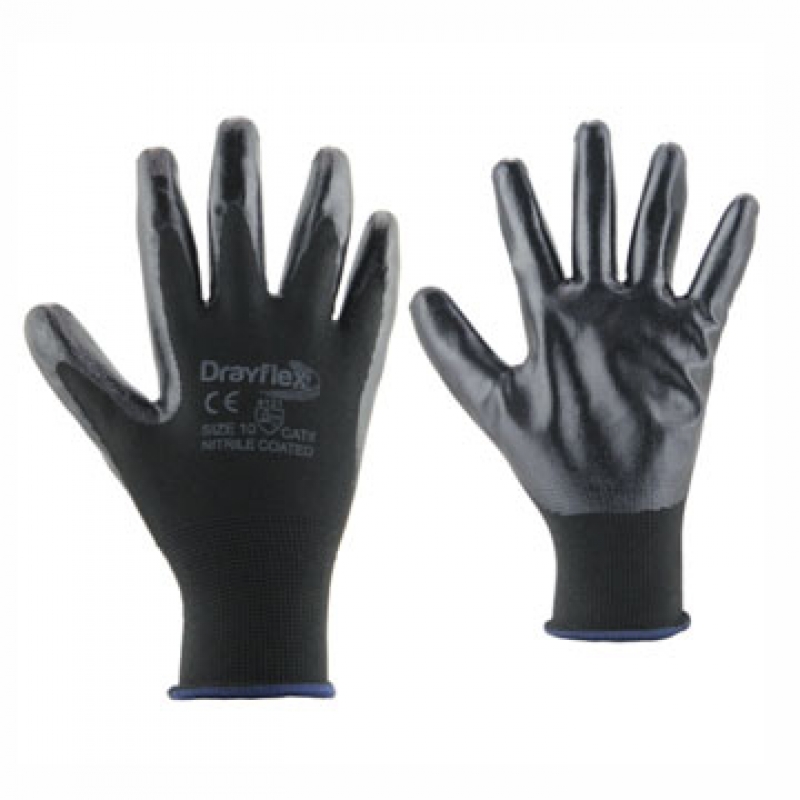 GUANTE DE NITRILO DRAYFLEX NEGRO T.S -8