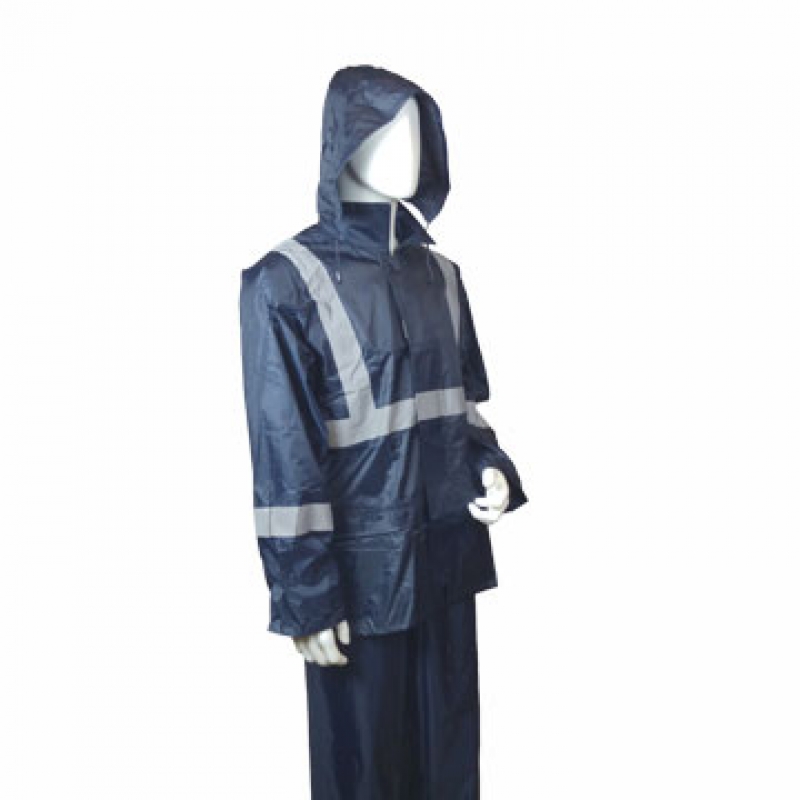 EQUIPO DE LLUVIA AZUL C/REFLECTIVO T-M DRAYFLEX