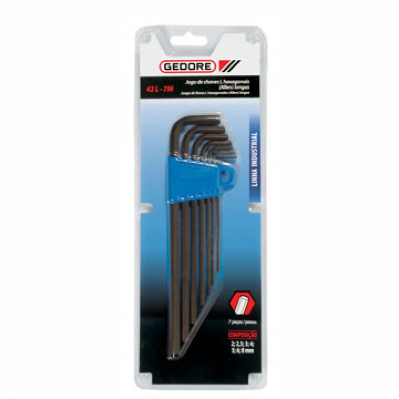 42L-7P JUEGO LLAVE HEXAGONAL LARGA 5/64-1/4" GEDOR