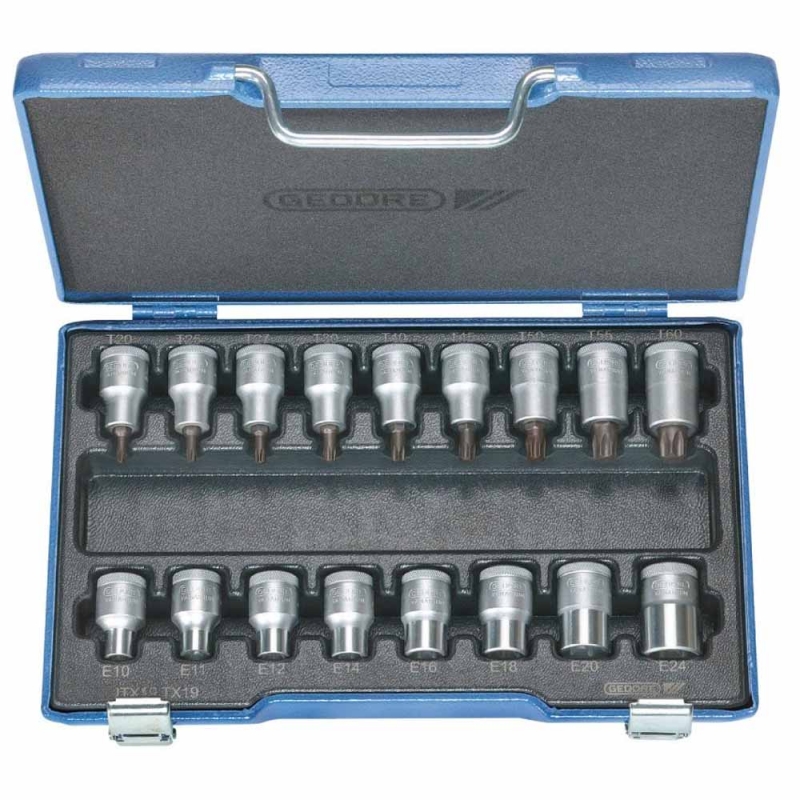 ITX19TX-017 JUEGO DADO TIPO TORX T20-T60 E10-E24 GEDORE